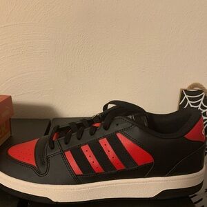 adidas Men’s Black and Red Athletic Low-Top Sneakers